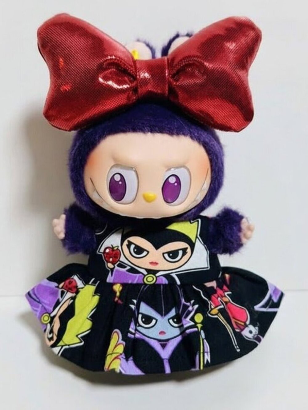 Labubu Disney Snow White Villians Evil Queen Dress with Oversized Bow Outfit